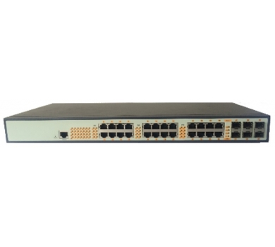 24 Port Gigabit Ethernet + 6 Fiber Managed PoE Switch